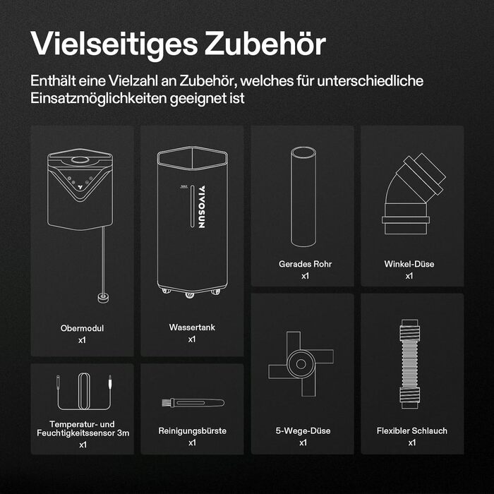 Зволожувач повітря VIVOSUN для рослин, AeroStream H05, 19л, ультразвуковий, тихий (24дБ), 360°