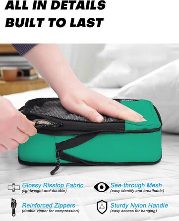 Набір кубиків для пакування багажу BAGLHER - Клатч-органайзер для валізи, зелений, водонепроникний