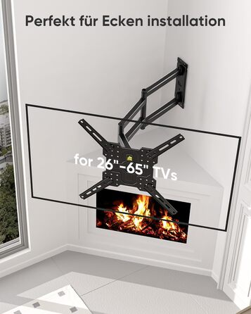 Кронштейн для телевізора FORGING MOUNT поворотний 26-65 дюймів, VESA 400x400, до 35 кг, подовжений 1035 мм