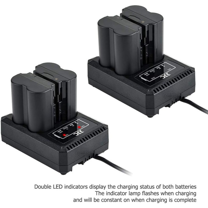 Зарядний пристрій JJC USB Dual для камер Fujifilm X-S20, X-H2, X-H2S, X-T5, X-T4, GFX 50SII, GFX100S, GFX100SII, GFX100II, GFX100RF, сумісний з акумулятором Fuji NP-W235