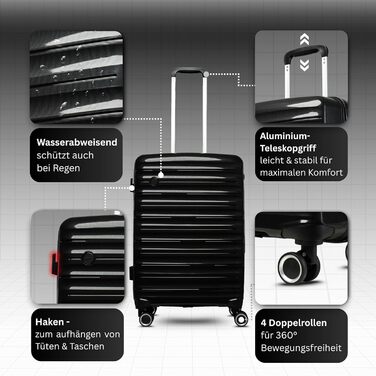 Чорний валіза-тролі 100 літрів з TSA замком - міцний хардкор корпус