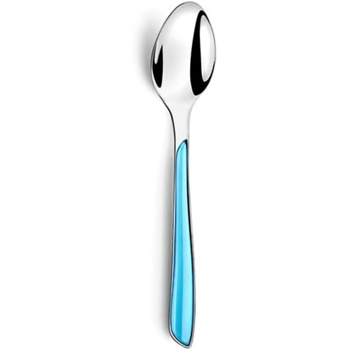 Amefa ECLAT Cutlery Set Turquoise Dining Cutlery 24-Piece for 6 People Stainless Steel Rust-Proof High-Quality Plastic Handle Shells Dishwasher-Safe Cutlery Set 6 People Camping Cutlery