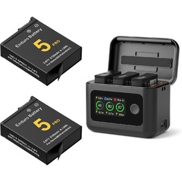 Акумулятор Treeboy Osmo 360 (2 шт.) з хабом швидкої зарядки 27W для DJI Osmo 360/Action 6/5 Pro/4/3 з LCD дисплеєм