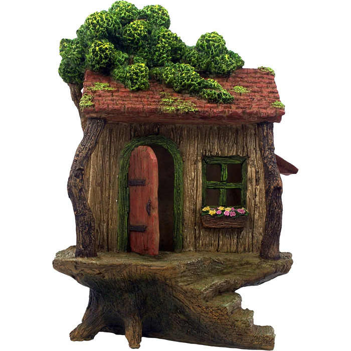 PRETMANN's Fairy Garden House - large fairy tree house with a door that opens - 22.9 cm high - fairy garden accessories