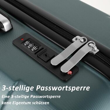 Валіза ручної поклажі TANTOMI 20 дюймів, жорсткий корпус ABS+PC, телескопічна ручка, колір світло-темнозелений (Set M/L/XL)