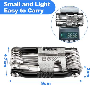 Мультитул для велосипеда 17 в 1: набір інструментів для ремонту велосипеда, знімач ланцюга, шестигранники, ключ для спиць. Підходить для шосейних та гірських велосипедів