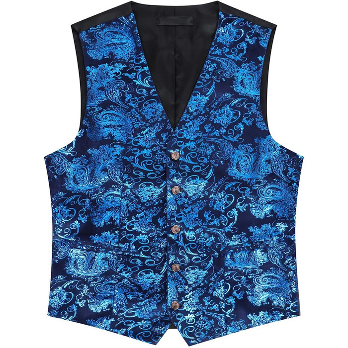 Жилет чоловічий Allthemen, жилет-жакет з жаккарда, для весілля та свят, XL, блакитний