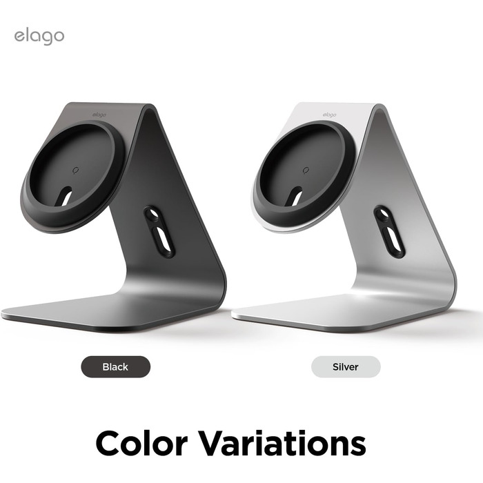 Підставка для зарядки MagSafe Elago MS4, Алюмінієва, сумісна з iPhone 17/16/15/14/13/12, Standby Mode (iOS 17), чорний [Зарядний пристрій не входить до комплекту]