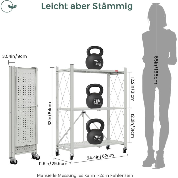 Deanic 5-Tier Folding Heavy-Duty Shelf Rack