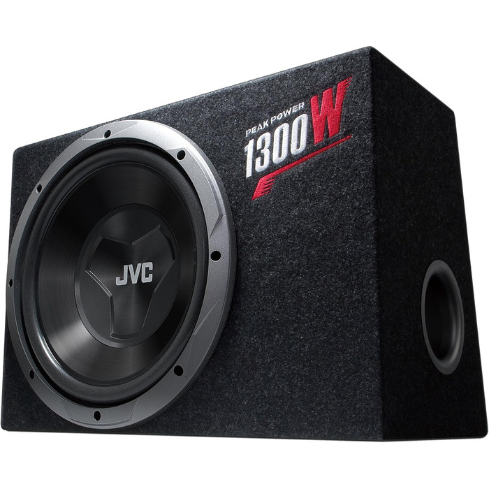 Автосабвуфер JVC CS-BW120, 1200 Вт, чорний, одноканальний