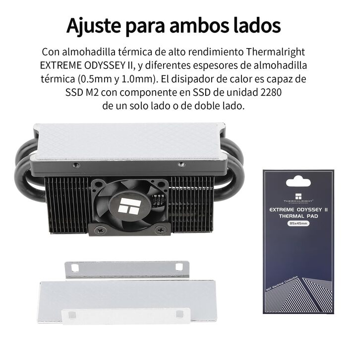 Охолоджувач SSD Thermalright HR10 2280 PRO BLACK: Радіатор з 2 тепловими трубами, для настільних ПК