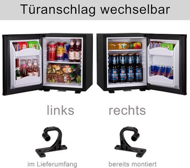 Міні-холодильник 28 літрів з замком, безшумний, з підсвічуванням, для вина, дверцята відкидні, 4°-14°C