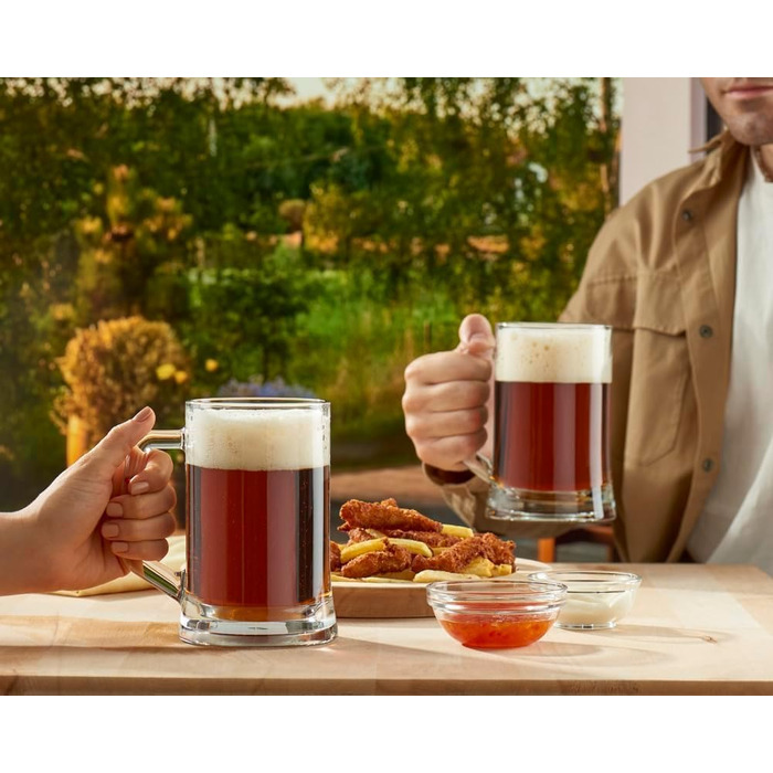 Набір з 6 склянок для пива Premium Pint, 570 мл, без свинцю. Ідеально для крафтового пива, води та напоїв.