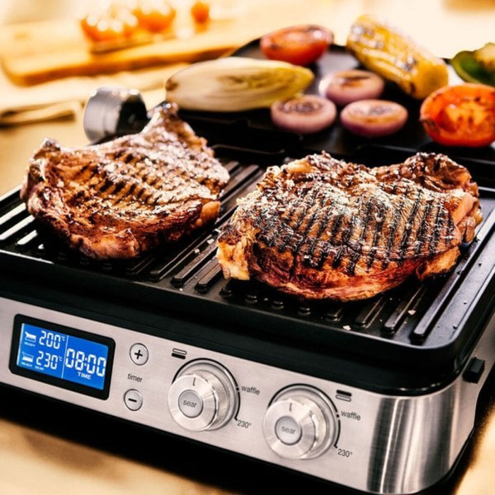 Електричний контактний гриль Braun CG9047, сріблястий/сірий, 2000 Вт