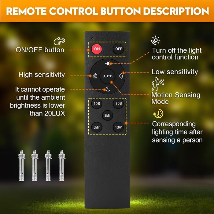 papasbox 2-Piece 100W LED Floodlights with Motion Sensor and Light Sensor | Outdoor Floodlights/Spotlights with Remote Control | 6500K Cold White IP66 Waterproof Floodlight for Garden, Garage, Sports Field