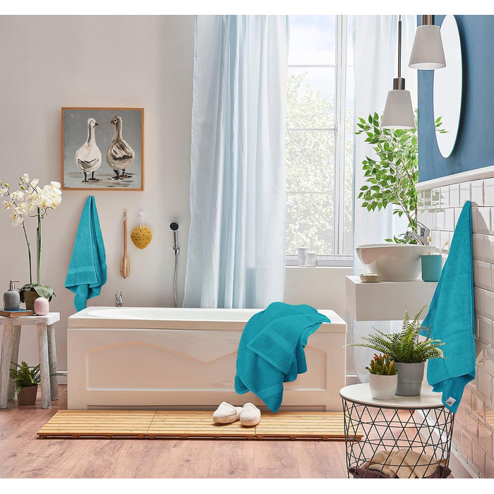 Набір рушників для ванної Utopia Towels, 8 предметів, 100% бавовна, шалфейний (синій, середній розмір): 2 великі, 2 середні та 4 маленькі рушники