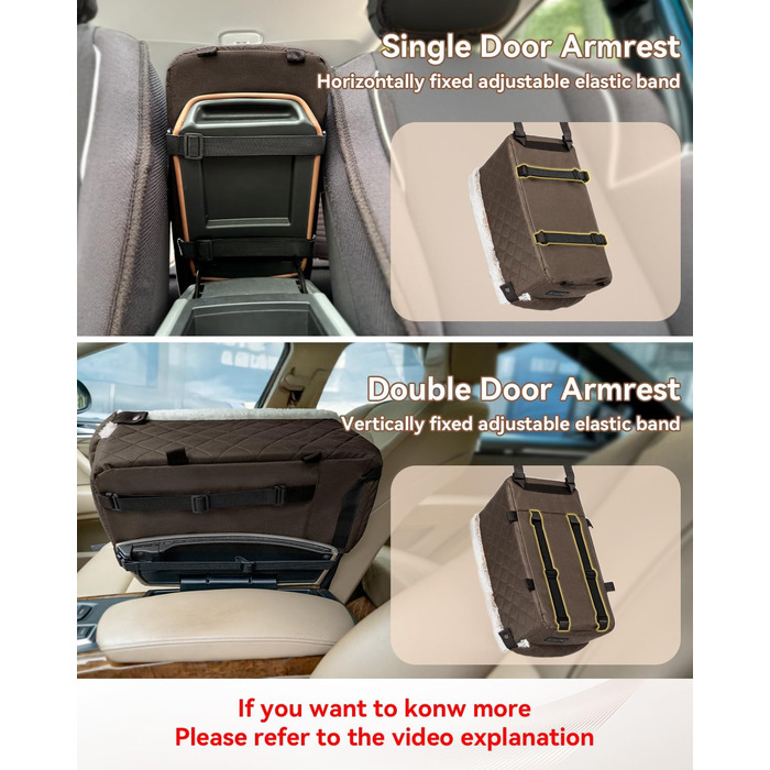 Автомобільний сидіння для собак PETSFIT - чорний/світло-коричневий, до 5 кг, з захисними гачками