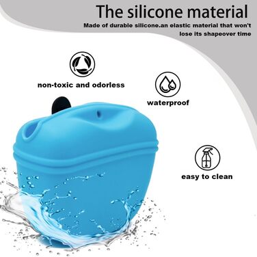 Силіконові мішечки для корму для собак, магнітні мішечки для корму для домашніх тварин для прогулянок та тренувань на відкритому повітрі (1 шт., ) (Чорний та небесно-блакитний)