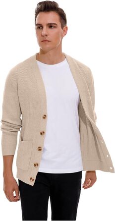 Чоловічий кардиган Sailwind з V-подібним вирізом та кишенями, бежевий, XL