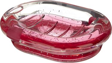 Миска для мила Premier Housewares з акрилу, з плаваючими сердечками, прозора/червона, 10 x 14 x 3 см