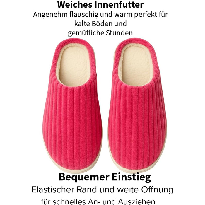 Тапочки для дому чоловічі та жіночі – М'які та зручні сліпони, ультралегкі, неслизькі, теплі зимові тапочки (37 EU, Рожевий)