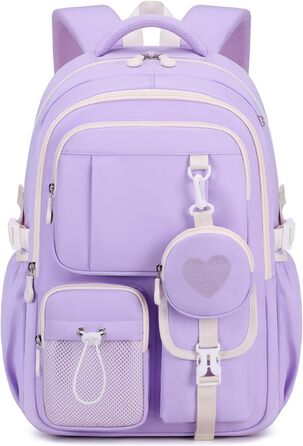 Рюкзак для дівчинки Tanou: шкільний, дихаючий, зручний, модний, з оксфордської тканини, 3-5 клас, фіолетовий