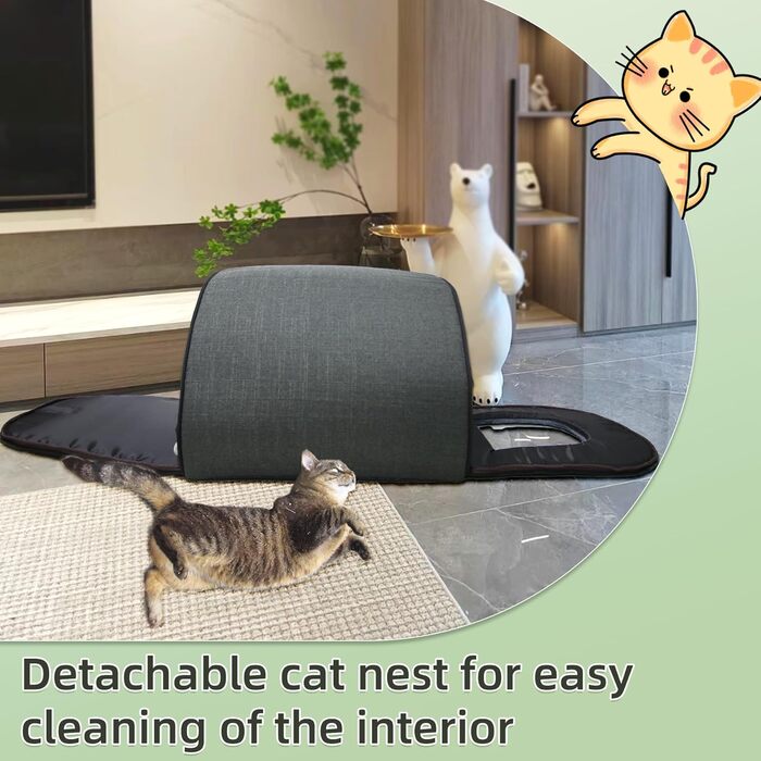 Кігтеточка-будиночок для котів з плюшем, 50x42x42 см, темно-сірий