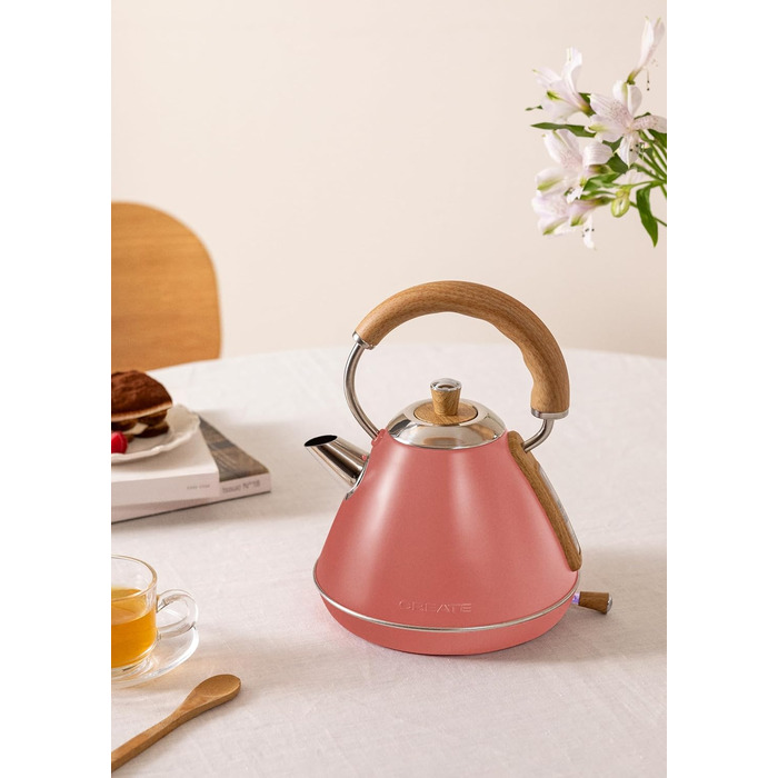 Retro Electric Kettle - Cream White - 1L Capacity