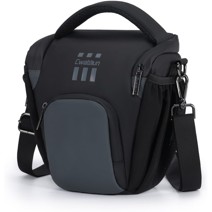 Чорна сумка для цифрової камери Cwatcun: DSLR, Canon, Nikon, Sony, з відділенням для об'єктивів