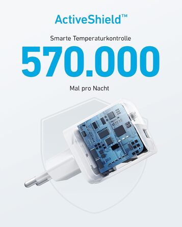 Зарядний пристрій Anker USB-C, 33W, 2 порти USB-C, для iPhone 17/Pro/Pro Max/iPhone Air/16/15, Pixel, Galaxy, iPad/iPad mini