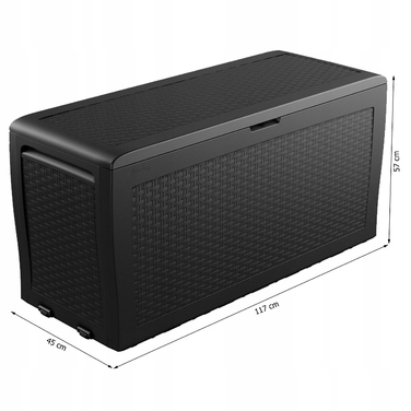 Садова скриня KETER Samoa Rattan Box 270 л, антрацит