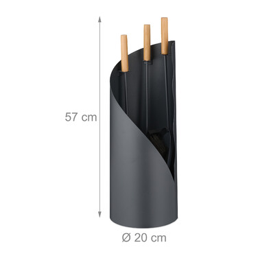 Relaxdays 4-Piece Fireplace Set with Stand