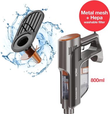 Електричний акумуляторний віник Solac Turbobat Digital Flex 29.6V AE2515 - металевий корпус, колір мідний