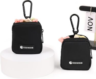Сумка для ласощів для собак COOWONE з кликером для дресирування, водонепроникна, з тримачем для кульок для екскрементів, чорна