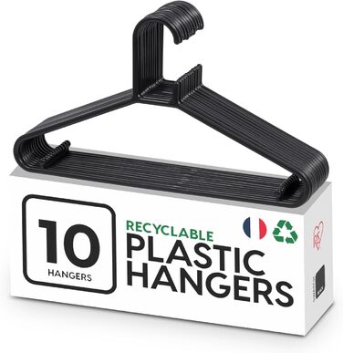 Набір з 30 чорних вішалок для одягу Iris Ohyama CHM-39, 39 см, міцний пластик