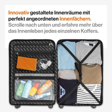 Набір валіз Travely з полікарбонату: 77см, 67см, ручна поклажа, TSA-замок, рожеве золото