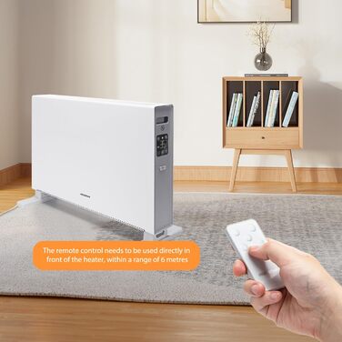 Електричний конвектор Aigostar Ember 2000W з термостатом та пультом дистанційного керування, LED-дисплей, таймер, тиха робота