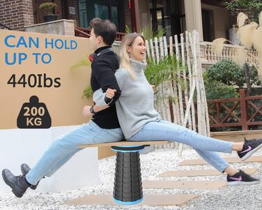 Складаний туристичний стільчик-табурет, 440lbs, з сумкою, блакитний