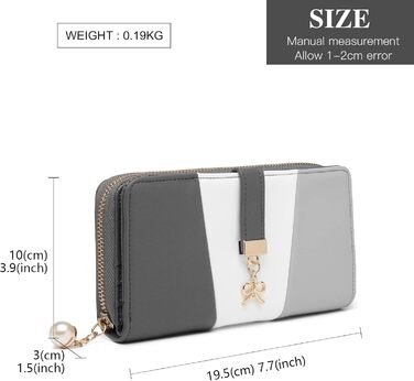 Сумка жіноча Lulu Daen середнього розміру з PU шкіри: сумка-шопер, сумка на плече для роботи, подорожей, бізнесу (Сіра, з гаманцем)