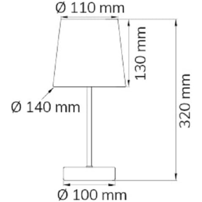WOFI Настільна лампа Cesena 1-лампова, чорна, 14 x 14 x 32 см, тканинний абажур, 832401100000