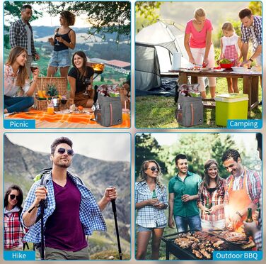 Рюкзак-холодильник HEQUN 23L: Ізольований рюкзак для пікніків, пляжу, подорожей та роботи. Сірий колір.