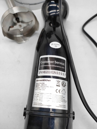 Погружний блендер Bonsenkitchen HB3203 1000 Вт, сріблястий/сірий
