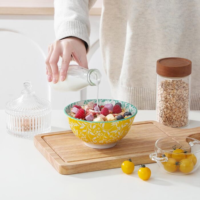 Набір посуду Vancasso Selene для 6 осіб, 24 елементи: тарілки, супові тарілки, десертні тарілки, миски, пастельний фарфор, мікрохвильова піч