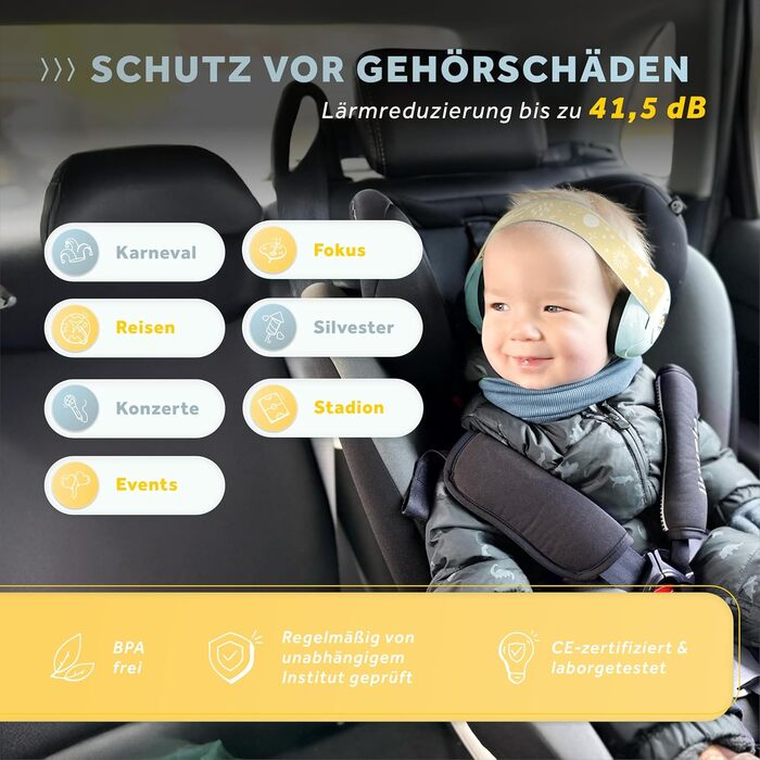 Schallwerk Mini+ (Dusty) - Шумоізоляційні навушники для малюків, преміум-якість, захист від шуму для дітей