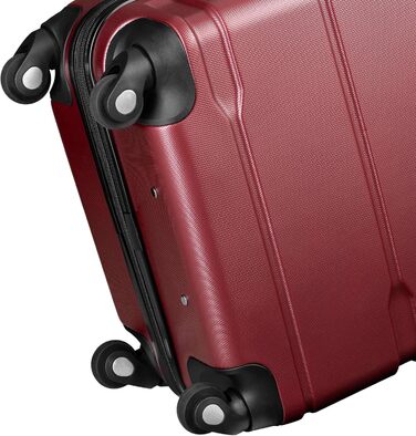 Набір валіз Zelsius 4 шт. з ABS, з кодовим замком, 4 колеса, внутрішній роздільник | Набір валіз 4 шт., Trolley, велика валіза, Luggage Set, ручна валіза (Червоний, 4-частинний)