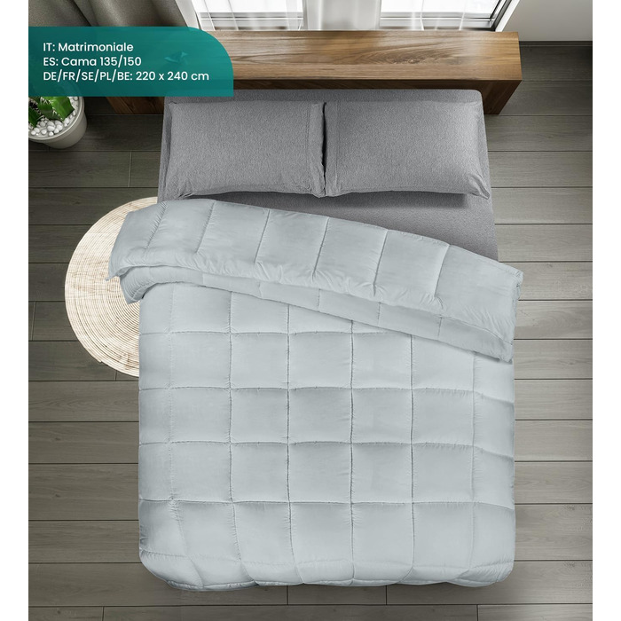 Покривало постільне Utopia Bedding, мікрофібра, білий (світло-сірий), 220 x 240 см