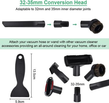 Універсальний набір насадок для пилососа 7 шт. 32-35 мм - сумісний з Kärcher, Miele, Siemens, AEG, Bosch