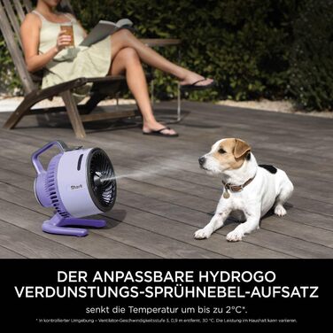 Вентилятор туманорозпилювач Shark FlexBreeze HydroGo FA050EU (Lila) – потужний, тихий, для дому та вулиці