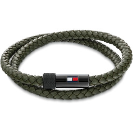 Чоловічий браслет Tommy Hilfiger з шкіри та магнітною застібкою (зелений)