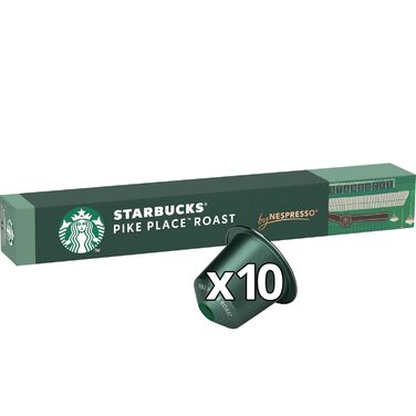 Капсули для кави Starbucks Pike Place Roast сумісна з Nespresso, середнього обсмаження, капсули 100 шт. (10 г)